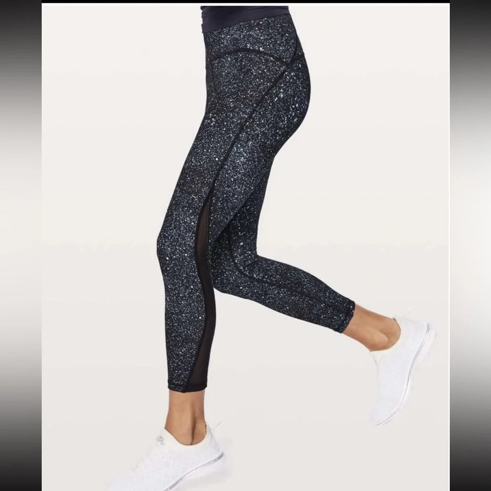 Lululemon Wunder Under Hi-Rise Tight Mineralize Multi Black Splatter Size 4